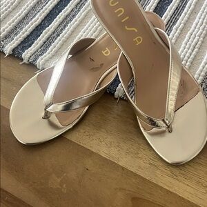 Unisa Rose Gold Thong Sandals for Women